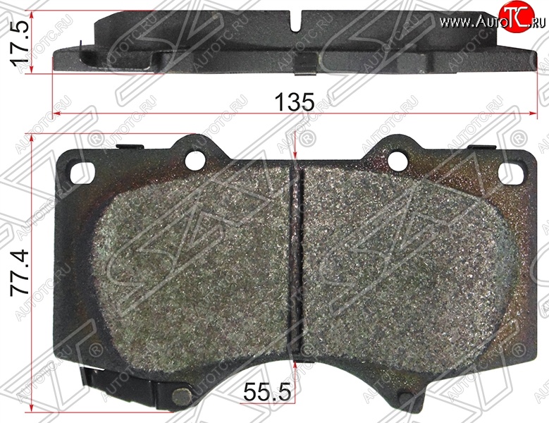 1 299 р. Колодки тормозные SAT (передние,135x77.4x17.5 mm) Lexus GX460 J150 дорестайлинг (2009-2013)  с доставкой в г. Воронеж