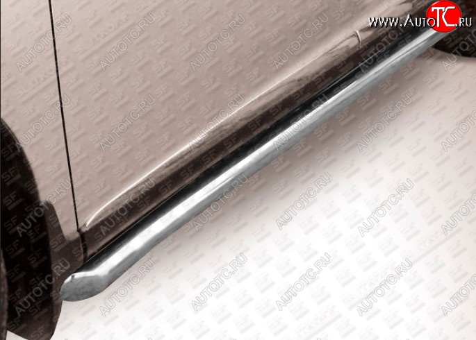 16 499 р. Защита порогов Slitkoff (Ø 76 мм, труба с гибами)  Lexus RX  270 (2015-2019) AL20 дорестайлинг (Сталь с полимерным покрытием. Цвет: серебристый)  с доставкой в г. Воронеж