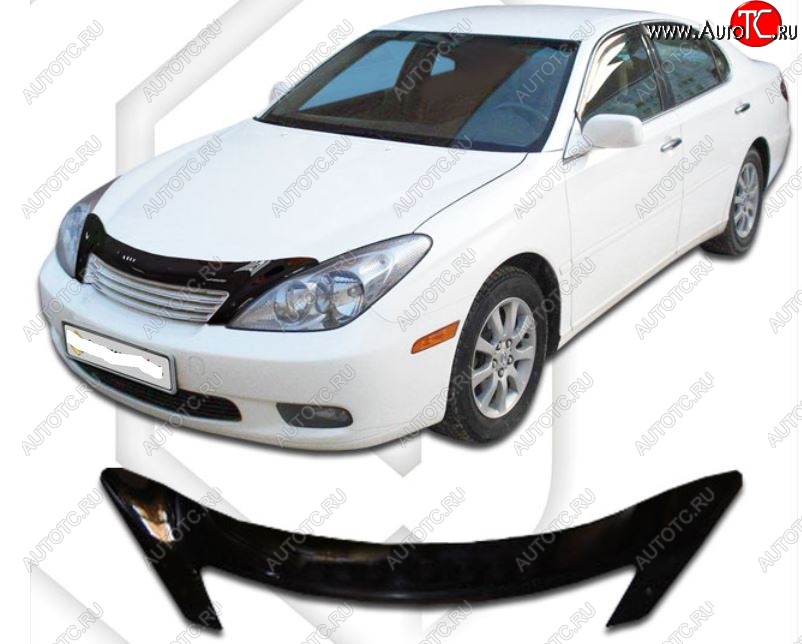 2 079 р. Дефлектор капота CA-Plastic  Lexus ES300  XV30 (2001-2003) дорестайлинг (Classic черный, Без надписи)  с доставкой в г. Воронеж
