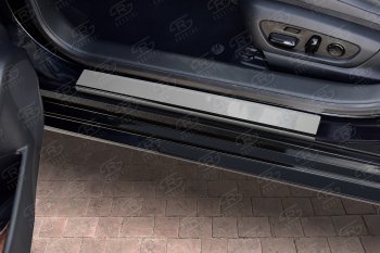 1 989 р. Накладки порожков салона Russtal Lexus ES350 XV70 дорестайлинг (2018-2021) (Нержавейка полированная)  с доставкой в г. Воронеж. Увеличить фотографию 2