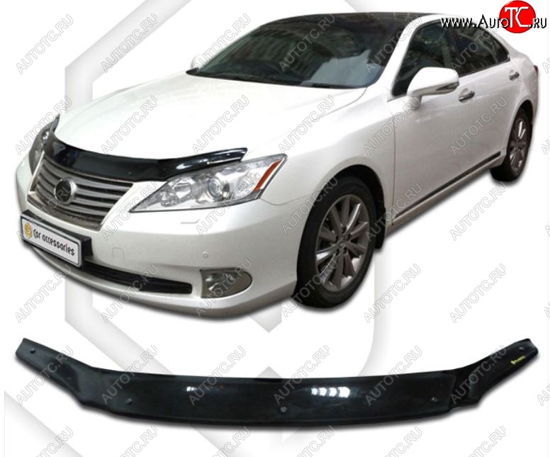 1 999 р. Дефлектор капота CA-Plastiс Lexus ES350 XV40 дорестайлинг (2006-2009) (Classic черный, Без надписи)  с доставкой в г. Воронеж