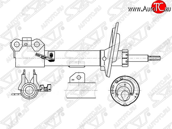 3 679 р. Правый амортизатор передний (2WD, 4WD) SAT Lexus ES350 XV40 дорестайлинг (2006-2009)  с доставкой в г. Воронеж