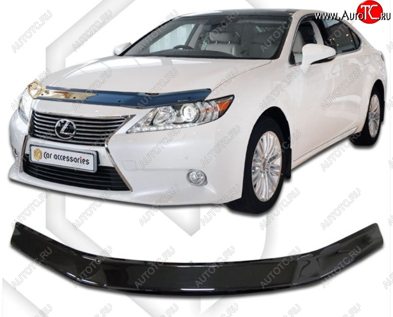 1 999 р. Дефлектор капота CA-Plastiс Lexus ES250 XV60 дорестайлинг (2012-2015) (Classic черный, Без надписи)  с доставкой в г. Воронеж