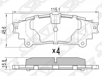 719 р. Колодки тормозные SAT (задние)  Lexus RX350 ( XU30,  AL10,  AL20) (2003-2019), Lexus RX450H  AL10 (2009-2012), Toyota Highlander  XU50 (2013-2020)  с доставкой в г. Воронеж. Увеличить фотографию 1