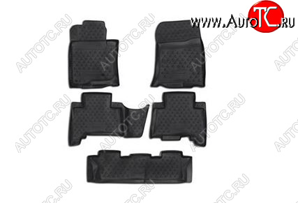 4 189 р. Комплект 3D ковриков салона Element (полиуретан) Lexus GX460 J150 1-ый рестайлинг (2013-2019) (Черные)  с доставкой в г. Воронеж