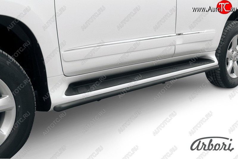 7 649 р. Защита заднего бампера Arbori (черная, 1 труба d42 mm). Lexus GX460 J150 дорестайлинг (2009-2013)  с доставкой в г. Воронеж