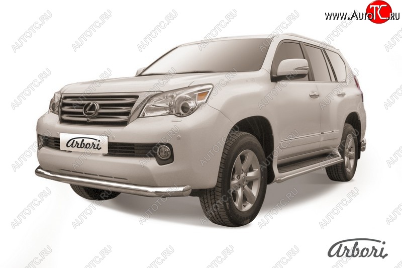 19 079 р. Защита переднего бампера Arbori (нержавейка, 1 труба d76 mm). Lexus GX460 J150 дорестайлинг (2009-2013)  с доставкой в г. Воронеж