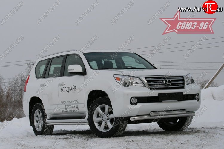 34 379 р. Защита переднего бампера двойная Souz-96 (d76/60)  Lexus GX460  J150 (2009-2013) дорестайлинг  с доставкой в г. Воронеж