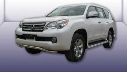 Фигурная защита переднего бампера диаметром 57 мм Slitkoff Lexus GX460 J150 дорестайлинг (2009-2013)