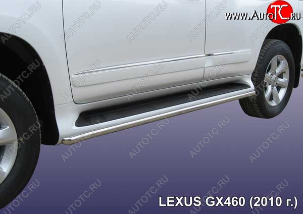 12 349 р. Защита порогов из труб d42 Slitkoff  Lexus GX460  J150 (2009-2013) дорестайлинг (Цвет: серебристый)  с доставкой в г. Воронеж