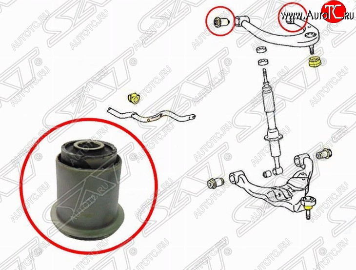 489 р. Сайлентблок верхнего рычага SAT Toyota Land Cruiser Prado J150 дорестайлинг (2009-2013)  с доставкой в г. Воронеж