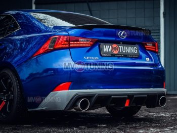 16 499 р. Диффузор заднего бампера MV tuning (со стоп сигналом и килями)  Lexus IS250  XE30 седан (2013-2016) дорестайлинг (Неокрашенный)  с доставкой в г. Воронеж. Увеличить фотографию 4