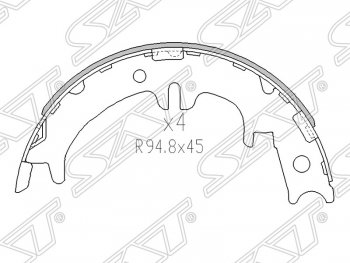 1 599 р. Колодки тормозные SAT (ручного тормоза) Lexus RX350 XU30 дорестайлинг (2003-2006)  с доставкой в г. Воронеж. Увеличить фотографию 1