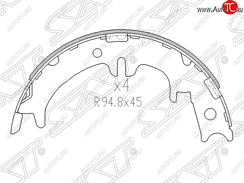 1 599 р. Колодки тормозные SAT (ручного тормоза)  Lexus IS200 ( XE10 седан,  XE10) (1998-2005), Lexus IS300  XE10 седан (1998-2005), Lexus RX300  XU30 (2003-2006), Lexus RX350  XU30 (2003-2006), Lexus RX400H  XU30 (2005-2009), Toyota Kluger  XU40 (2007-2010), Toyota Noah  1 (2001-2004)  с доставкой в г. Воронеж