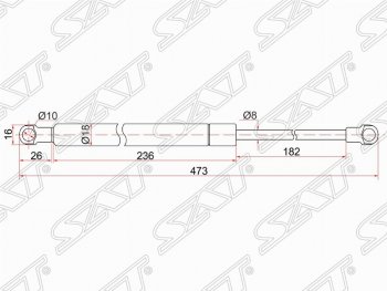 599 р. Упор капота SAT (газовый) Lexus IS250 XE20 седан дорестайлинг (2005-2013)  с доставкой в г. Воронеж. Увеличить фотографию 1