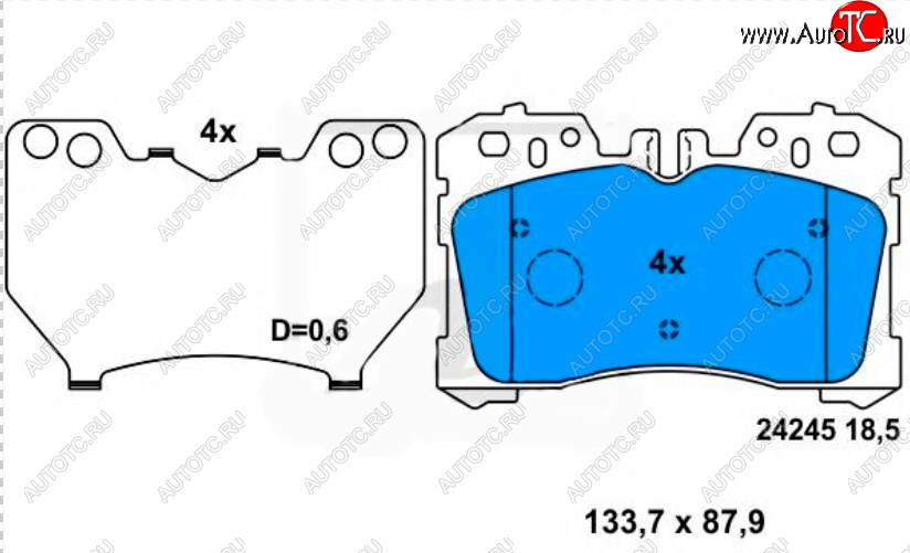 13 349 р. Комплект передних тормозных колодок Toyota (дисковые)  Lexus LS600HL  XF40 (2006-2009) дорестайлинг  с доставкой в г. Воронеж