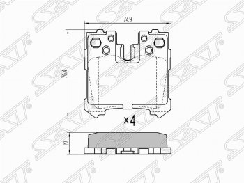 919 р. Колодки тормозные задние SAT  Lexus LS460  XF40 (2006-2017), Lexus LS460L  XF40 (2012-2017), Toyota Camry ( XV40,  XV50,  XV55) (2009-2018), Toyota RAV4 ( XA305,  XA30,  XA40) (2005-2019)  с доставкой в г. Воронеж. Увеличить фотографию 1