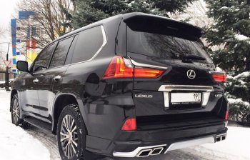 Накладка заднего бампера Автократ (без глушителя) Lexus LX570 J200 2-ой рестайлинг (2015-2022)