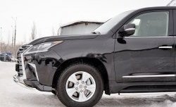 20 199 р. Защита переднего бампера (2 трубы Ø42 мм, нержавейка) Petroil Tuning Lexus LX450d J200 2-ой рестайлинг (2015-2022)  с доставкой в г. Воронеж. Увеличить фотографию 3