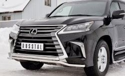 20 199 р. Защита переднего бампера (2 трубы Ø42 мм, нержавейка) Petroil Tuning Lexus LX450d J200 2-ой рестайлинг (2015-2022)  с доставкой в г. Воронеж. Увеличить фотографию 4