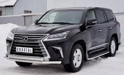 22 699 р. Защита переднего бампера (2 трубыØ63 мм, нержавейка) SLITKOFF  Lexus LX450d  J200 (2015-2022) 2-ой рестайлинг  с доставкой в г. Воронеж. Увеличить фотографию 2