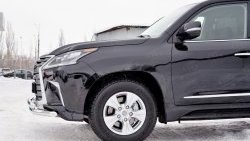 22 699 р. Защита переднего бампера (2 трубыØ63 мм, нержавейка) SLITKOFF  Lexus LX450d  J200 (2015-2022) 2-ой рестайлинг  с доставкой в г. Воронеж. Увеличить фотографию 3