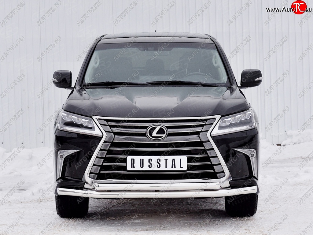 22 699 р. Защита переднего бампера (2 трубыØ63 мм, нержавейка) SLITKOFF  Lexus LX450d  J200 (2015-2022) 2-ой рестайлинг  с доставкой в г. Воронеж