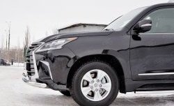 16 449 р. Защита переднего бампера (2 трубыØ63 и 75х42 мм, нержавейка) Russtal Lexus LX450d J200 2-ой рестайлинг (2015-2022)  с доставкой в г. Воронеж. Увеличить фотографию 3