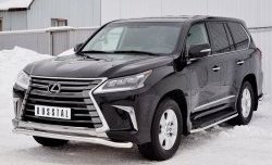 17 999 р. Защита переднего бампера (Ø63 мм, нержавейка) SLITKOFF Lexus LX450d J200 2-ой рестайлинг (2015-2022)  с доставкой в г. Воронеж. Увеличить фотографию 2