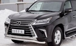 17 999 р. Защита переднего бампера (Ø63 мм, нержавейка) SLITKOFF Lexus LX450d J200 2-ой рестайлинг (2015-2022)  с доставкой в г. Воронеж. Увеличить фотографию 4