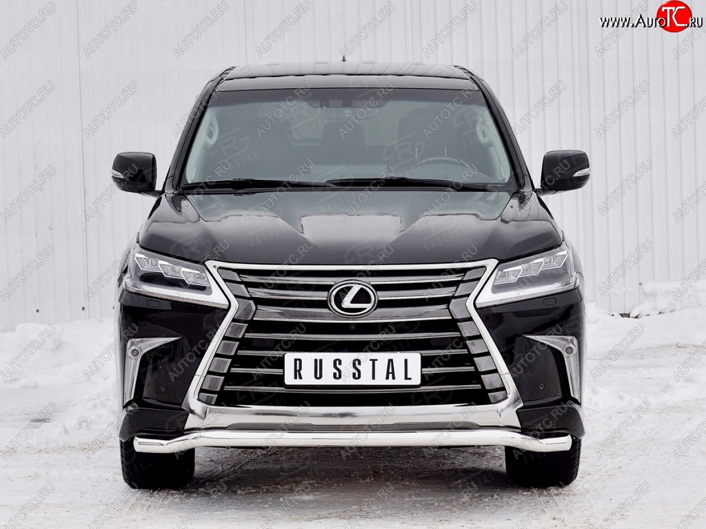 17 999 р. Защита переднего бампера (Ø63 мм, нержавейка) SLITKOFF Lexus LX450d J200 2-ой рестайлинг (2015-2022)  с доставкой в г. Воронеж