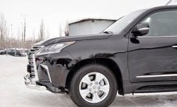 23 999 р. Защита переднего бампера (2 трубыØ76 и 63 мм, нержавейка) SLITKOFF Lexus LX450d J200 2-ой рестайлинг (2015-2022)  с доставкой в г. Воронеж. Увеличить фотографию 3