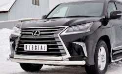 23 999 р. Защита переднего бампера (2 трубыØ76 и 63 мм, нержавейка) SLITKOFF Lexus LX450d J200 2-ой рестайлинг (2015-2022)  с доставкой в г. Воронеж. Увеличить фотографию 4
