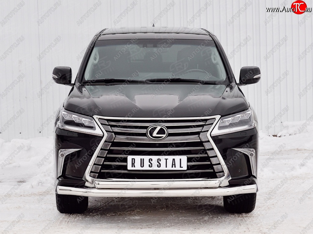 23 999 р. Защита переднего бампера (2 трубыØ76 и 63 мм, нержавейка) SLITKOFF Lexus LX450d J200 2-ой рестайлинг (2015-2022)  с доставкой в г. Воронеж