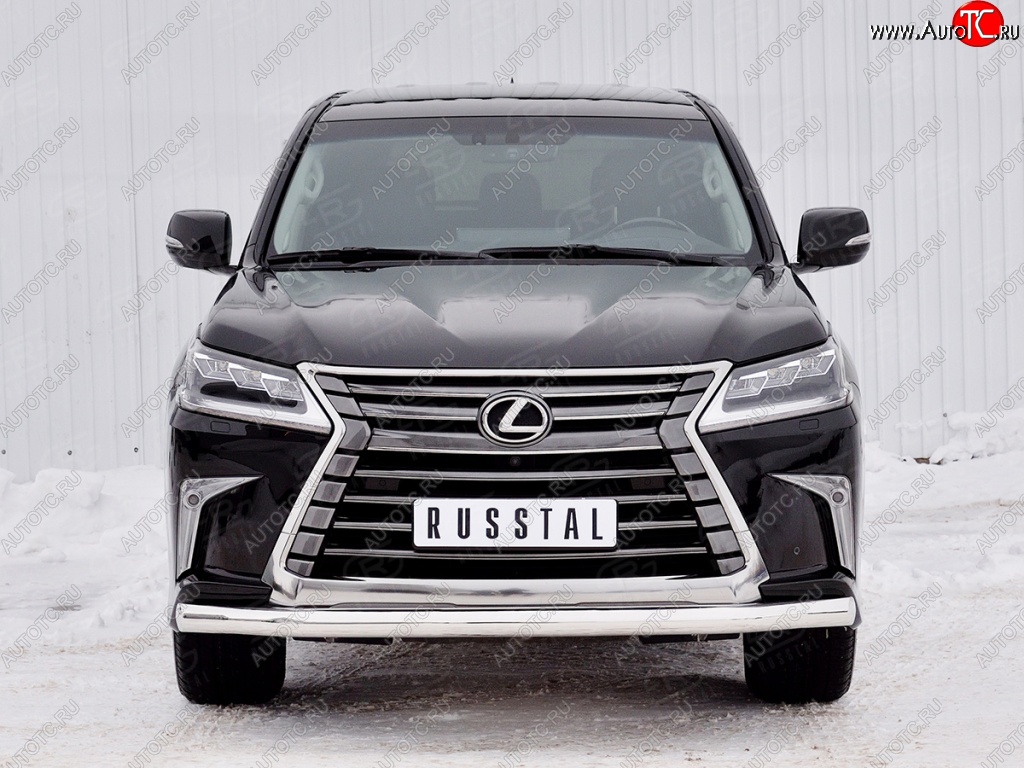 17 699 р. Защита переднего бампера (Ø76 мм, нержавейка) SLITKOFF Lexus LX450d J200 2-ой рестайлинг (2015-2022)  с доставкой в г. Воронеж