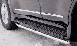 14 999 р. Защита порогов из круглой трубы диаметром 42 мм SLITKOFF Lexus LX450d J200 2-ой рестайлинг (2015-2022)  с доставкой в г. Воронеж. Увеличить фотографию 2