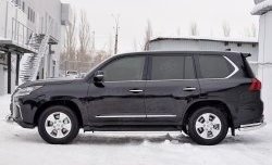 14 999 р. Защита порогов из круглой трубы диаметром 42 мм SLITKOFF Lexus LX450d J200 2-ой рестайлинг (2015-2022)  с доставкой в г. Воронеж. Увеличить фотографию 3