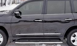14 999 р. Защита порогов из круглой трубы диаметром 42 мм SLITKOFF Lexus LX450d J200 2-ой рестайлинг (2015-2022)  с доставкой в г. Воронеж. Увеличить фотографию 4