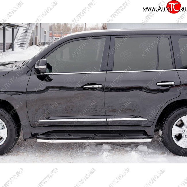 14 999 р. Защита порогов из круглой трубы диаметром 42 SLITKOFF v3 Lexus LX570 J200 2-ой рестайлинг (2015-2022)  с доставкой в г. Воронеж