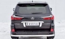 Защита заднего бампера (Ø76 мм, нержавейка) SLITKOFF Lexus LX570 J200 2-ой рестайлинг (2015-2022)