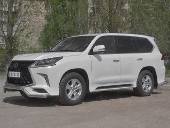 16 999 р. Защита переднего бампера (TRD Superior, волна, Ø 63 мм, нержавейка) Lexus LX450d J200 2-ой рестайлинг (2015-2022)  с доставкой в г. Воронеж. Увеличить фотографию 3