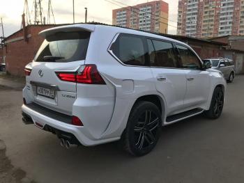 38 999 р. Юбка заднего бампера HEMMES Lexus LX450d J200 2-ой рестайлинг (2015-2022) (Неокрашенная)  с доставкой в г. Воронеж. Увеличить фотографию 3