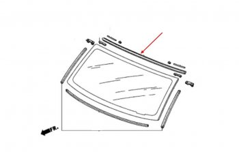 Молдинг лобового стекла SAT (верхний) Toyota Land Cruiser 200 1-ый рестайлинг (2012-2015)