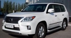 17 999 р. Защита переднего бампера (2 трубыØ75х42 мм, нержавейка) Russtal  Lexus LX570  J200 (2007-2012) дорестайлинг  с доставкой в г. Воронеж. Увеличить фотографию 4