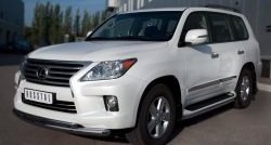 20 999 р. Защита переднего бампера (2 трубыØ76 и 42 мм, нержавейка) SLITKOFF  Lexus LX570  J200 (2007-2012) дорестайлинг  с доставкой в г. Воронеж. Увеличить фотографию 4