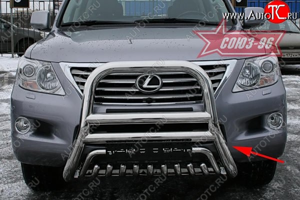 45 449 р. Защита переднего бампера Souz-96 (d76)  Lexus LX570  J200 (2007-2012) дорестайлинг  с доставкой в г. Воронеж