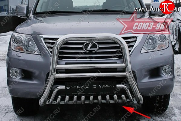 26 849 р. Защита переднего бампера нижняя Souz-96 Lexus LX570 J200 дорестайлинг (2007-2012)  с доставкой в г. Воронеж