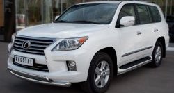 25 999 р. Защита переднего бампера (2 трубыØ76 и 63 мм, нержавейка) Russtal  Lexus LX570  J200 (2007-2012) дорестайлинг  с доставкой в г. Воронеж. Увеличить фотографию 4