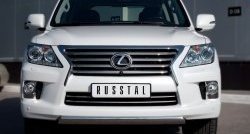 14 999 р. Защита переднего бампера Russtal из овальной трубы диаметром 75x42 мм  Lexus LX570  J200 (2007-2012) дорестайлинг  с доставкой в г. Воронеж. Увеличить фотографию 1