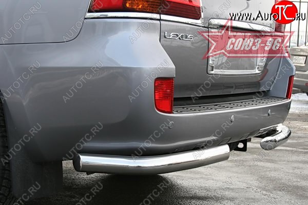 18 629 р. Защита заднего бампера из боковых уголков Souz-96 (d76) Lexus LX570 J200 дорестайлинг (2007-2012)  с доставкой в г. Воронеж